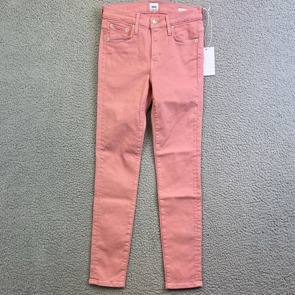 Edwin Womens Jeans Pixie Mid Rise Skinny Size 25‎ Petal Pastel Pink25x26